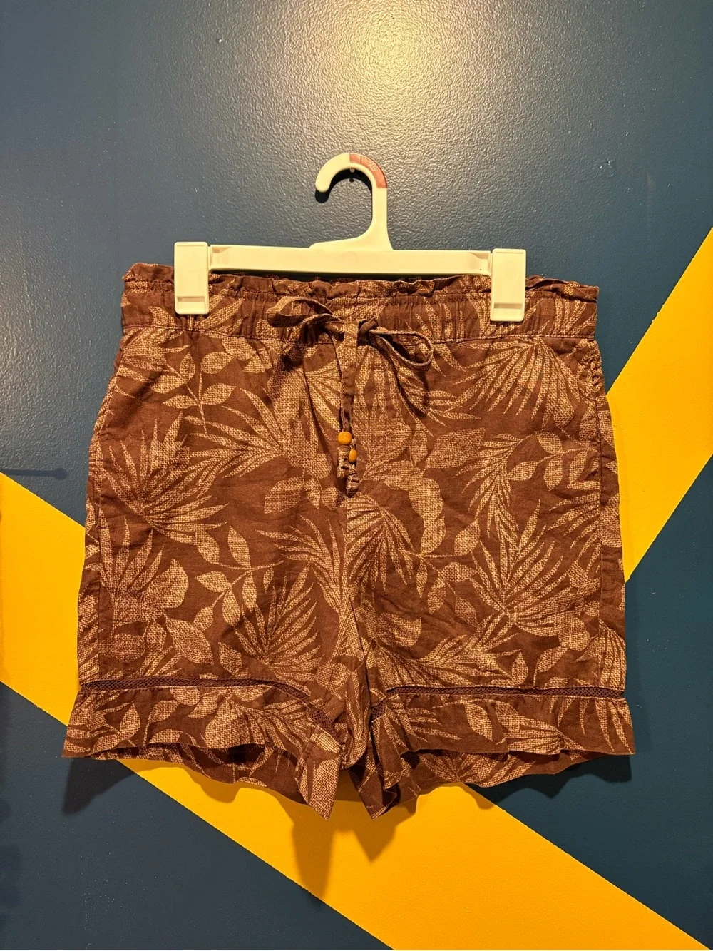 Joe Fresh Chocolate Brown Leaf Print 5